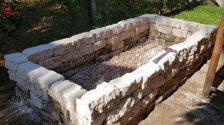 Raised Plant Bed Made With Stone Blocks